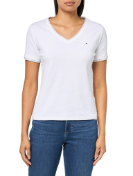 Женская футболка Tommy Hilfiger со стразами 1159839133 (Белый XS)