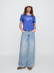 Жіноча укорочена футболка GAP з логотипом 1159839517 (Синій L)