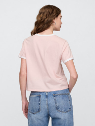 Женская укороченная футболка GAP с логотипом 1159839450 (Розовый L)