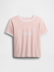 Женская укороченная футболка GAP с логотипом 1159839724 (Розовый S)