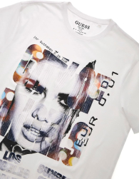 Мужская футболка Guess с принтом и вышивкой 1159839451 (Белый XXL)