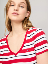 Женская футболка Tommy Hilfiger в полоску 1159839785 (Красный S)