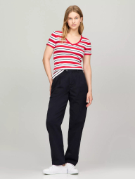 Женская футболка Tommy Hilfiger в полоску 1159839783 (Красный L)