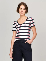 Женская футболка Tommy Hilfiger в полоску 1159839824 (Синий/Белый S)