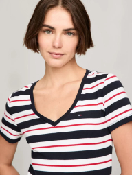 Женская футболка Tommy Hilfiger в полоску 1159839824 (Синий/Белый S)
