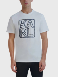 Мужская футболка Karl Lagerfeld Paris с логотипом 1159840159 (Белый S)
