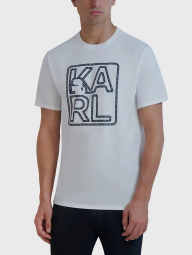 Мужская футболка Karl Lagerfeld Paris с логотипом 1159840159 (Белый S)
