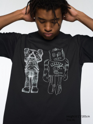 Футболка UNIQLO KAWS + Warhol UT Graphic с принтом 1159840394 (Черный S)