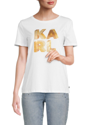 Женская футболка Karl Lagerfeld Paris с логотипом из страз 1159840446 (Белый XS)