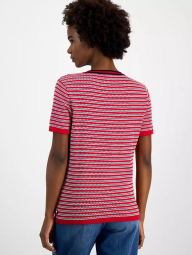 Жіноча трикотажна футболка Tommy Hilfiger в смужку 1159840570 (Червоний XS)
