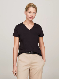 Футболка женская Tommy Hilfiger с логотипом 1159840632 (Черный S)
