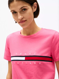 Футболка женская Tommy Hilfiger с логотипом 1159840778 (Розовый XS)