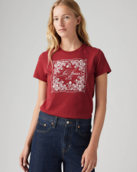 Женская футболка Levi's с логотипом 1159841055 (Бордовый S)