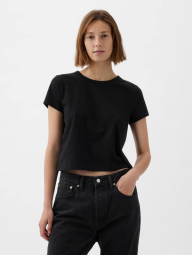 Женская укороченная футболка GAP 1159841097 (Черный M)