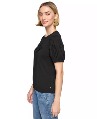 Женская футболка Karl Lagerfeld Paris с рукавами-фонариками 1159841434 (Черный XS)