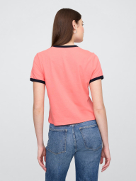 Женская укороченная футболка GAP с логотипом 1159841478 (Розовый M)