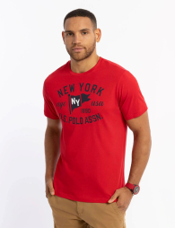 Мужская футболка U.S. Polo Assn с принтом 1159841566 (Красный XXL)