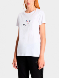 Женская футболка Armani Exchange с пайетками 1159841572 (Белый XXL)