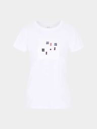Женская футболка Armani Exchange с пайетками 1159841572 (Белый XXL)