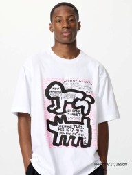 Футболка UNIQLO с принтом Keith Haring 1159841655 (Белый XL)