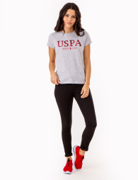 Женская футболка U.S. Polo Assn с логотипом 1159842346 (Серый S)
