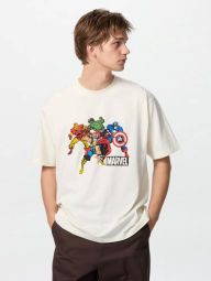 Футболка UNIQLO Marvel 1159842680 (Молочный L)