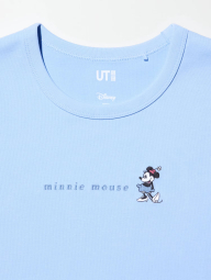 Футболка UNIQLO с вышивкой Mickey Mouse 1159842709 (Голубой M)