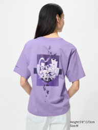 Футболка POP MART SKULLPANDA UNIQLO з принтом 1159843465 (Бузковий XS)