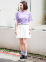 Футболка POP MART SKULLPANDA UNIQLO з принтом 1159843465 (Бузковий XS)
