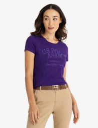 Женская футболка U.S. Polo Assn с логотипом 1159843470 (Фиолетовый S)