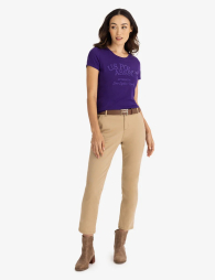 Женская футболка U.S. Polo Assn с логотипом 1159843470 (Фиолетовый S)