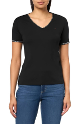 Женская футболка Tommy Hilfiger со стразами 1159843808 (Черный XL)