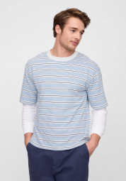 Мужская футболка GAP в полоску 1159844168 (Синий/Белый XL)