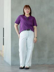 Футболка жіноча Supima UNIQLO 1159844182 (Фіолетовий M)