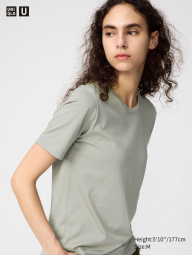 Футболка женская Supima UNIQLO 1159844212 (Зеленый S)