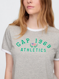 Женская укороченная футболка GAP с принтом 1159844309 (Серый XL)