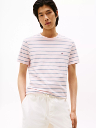 Мужская футболка Tommy Hilfiger 1159844346 (Розовый/Серый L)
