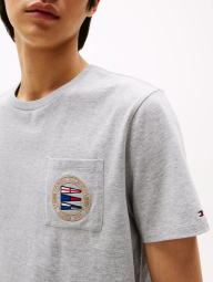 Мужская футболка Tommy Hilfiger с карманом 1159844366 (Серый L)