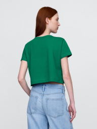 Женская укороченная футболка GAP с логотипом 1159844938 (Зеленый XS)