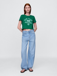 Жіноча укорочена футболка GAP з логотипом 1159845205 (Зелений XXL)