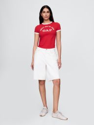 Жіноча укорочена футболка GAP з логотипом 1159844730 (Червоний L)