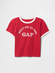 Жіноча укорочена футболка GAP з логотипом 1159844730 (Червоний L)