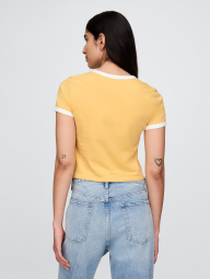 Женская укороченная футболка GAP с логотипом 1159844937 (Желтый XS)