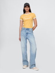 Женская укороченная футболка GAP с логотипом 1159844703 (Желтый M)