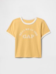 Женская укороченная футболка GAP с логотипом 1159844703 (Желтый M)