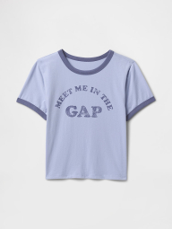 Женская укороченная футболка GAP с логотипом 1159844704 (Синий M)