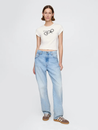 Жіноча укорочена футболка GAP з логотипом 1159844705 (Білий XS)