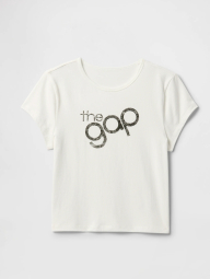 Жіноча укорочена футболка GAP з логотипом 1159844705 (Білий XS)