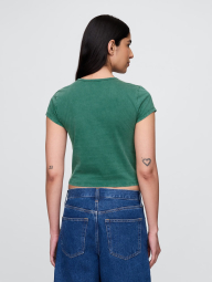 Жіноча укорочена футболка GAP з логотипом 1159844707 (Зелений XS)