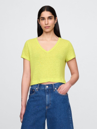 Женская однотонная футболка GAP 1159844860 (Зеленый XS)